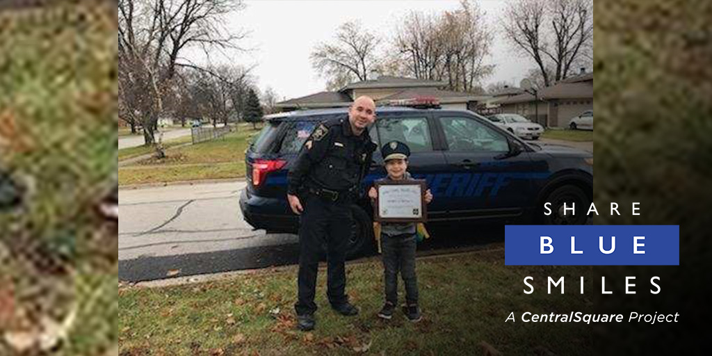 ShareBlueSmiles's tweet photo. When this young man won a contest at his elementary school, he chose being sworn in as a junior deputy as his prize. Cpl. Castillo w/ @DuPageSheriff in Wheaton, IL, presented him with a badge, certificate and a few other goodies to get him started on his law enforcement career. https://t.co/9hYbpALQZ5
