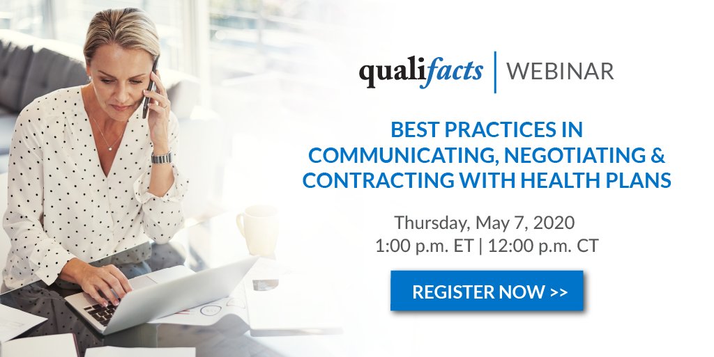 Qualifacts's tweet image. Nervous about negotiating pricing levels for your #BehavioralHealth agency? Get some tips at Best Practices In Communicating, Negotiating &amp;amp; Contracting With Health Plans, on May 7 from 1:00 p.m. to 2:30 p.m. EST.  bit.ly/3aEbTnr #ValueBasedReimbursement