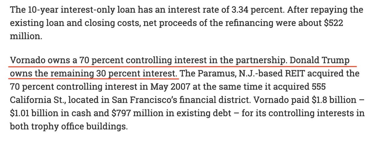 This would mean Trump - ALL WHICH CAMPAIGNING IN 2015-2016 AND EVERY DAY OF HIS PRESIDENCY - knew he owed $62.5 million to the Bank of China, due 2022. (30% of the $211M of the $950M 2012 refinancing)