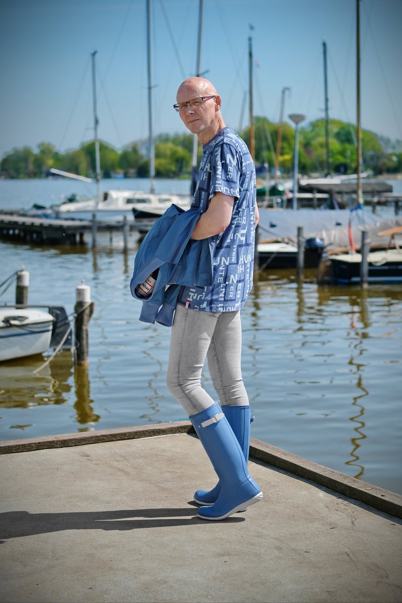 boat blue hunter boots