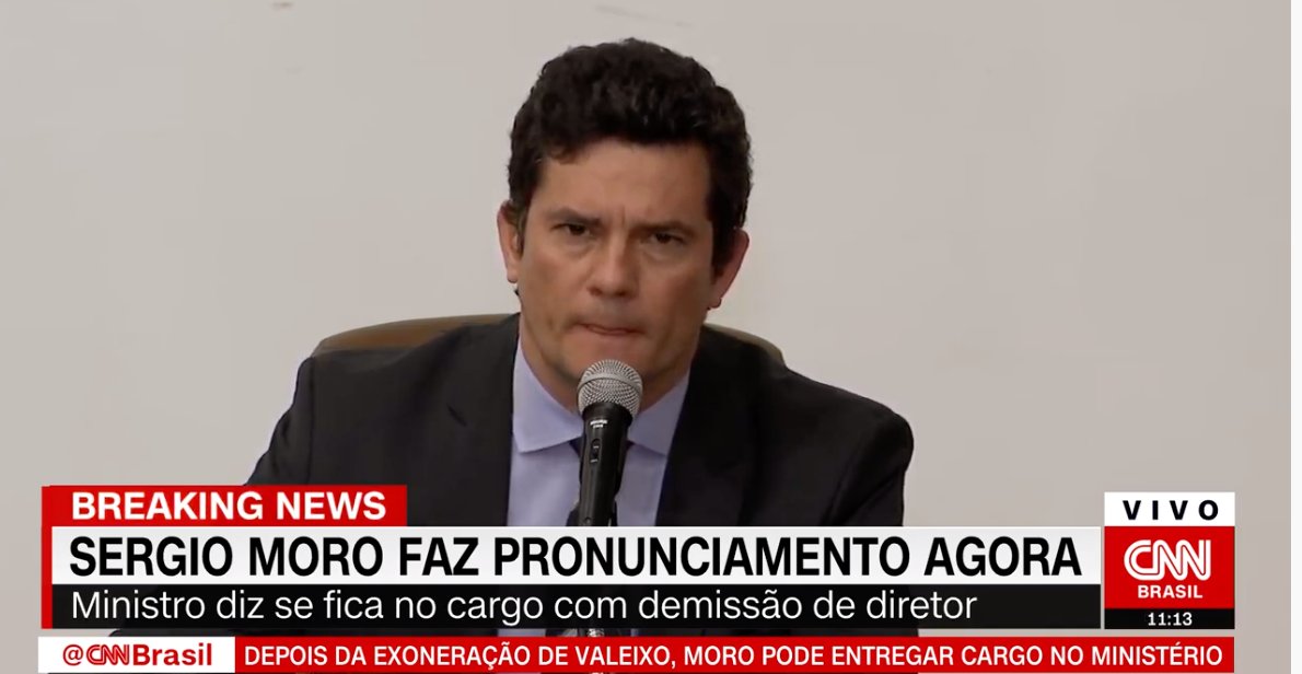 Roughly one week after Bolsonaro fired his popular Health Minister for following science on the pandemic, his once-heroic Justice Minister, Sergio Moro, just quit on live TV, accusing Bolsonaro of trying to interfere in ongoing investigations of the Federal Police: