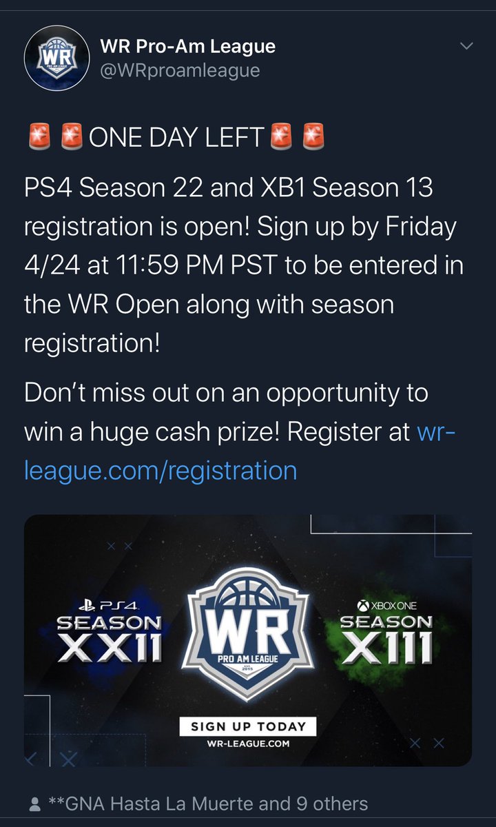 Xbox F/A‼️‼️ looking for a PG/ 2nd BH Hash Shooter for starting Role...Also looking for a back up CENTER with starter role minutes...if you really Serious DM ME 

Requirements:
-comp Experience ( WR,MPBA,SL2k etc )
-High IQ
-Can Pay there own way

<a href="/WRproamleague/">WR Pro-Am League</a> <a href="/EvThatGuy/">Ev</a>