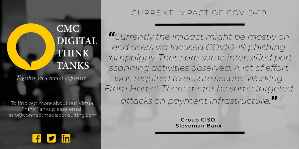 CMCSummits's tweet photo. What business challenges have you faced as a direct result of COVID-19? Please leave a comment to start a conversation.

#CMC #covid19 #business #banking #wfh #workfromhome #financialservices #challenges #remotework #workingfromhome #fintech #remoteworking #digitalbanking https://t.co/WIFuuSC1Kk