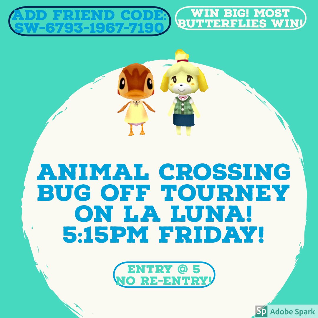 NJNeets's tweet photo. Today!

4/24 5:15pm EST #AnimalCrossingNewHorizons #BugOff Tourney 

Add Friend Code: SW-6793-1967-7190! Gates Open 5pm! Clock starts 5:15 no late entry or re-entry

4/24 8pm EST #3DPrinting for #Cosplay  on https://t.co/jVAUiEkC40 

#cancelcoronoacon #virtualcon #animalcrossing https://t.co/R8MfMBBycD