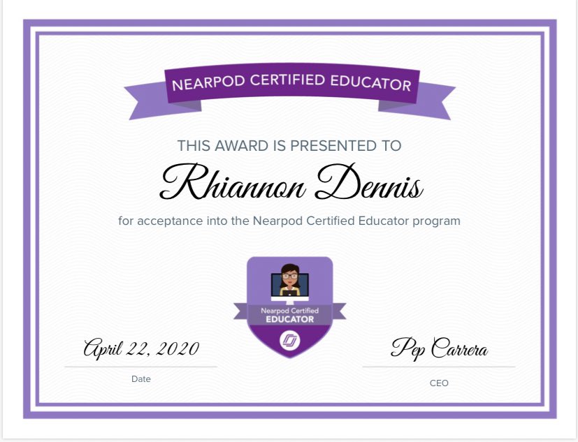 I’m officially a Nearpod Certified Educator! #NearpodCertified #WeAreEnsor #TeamSISD