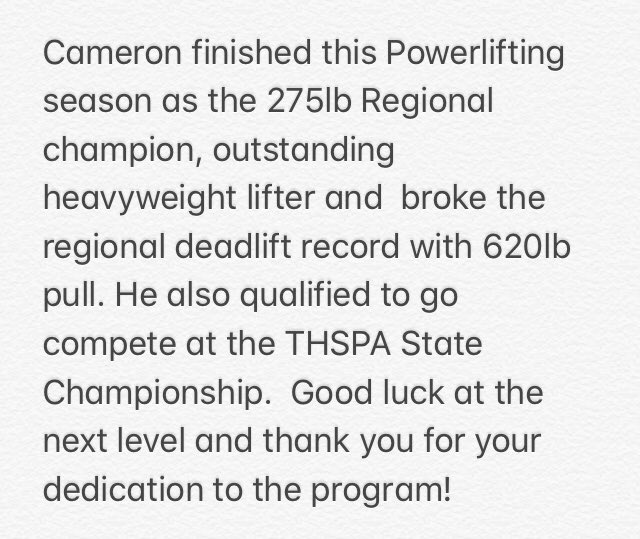 CoachTonyRamon's tweet photo. Thank you for your dedication to the program! #LiftHeavy #CCLondonPower #MeatHeads #TheCrew https://t.co/i1aqvgynpD