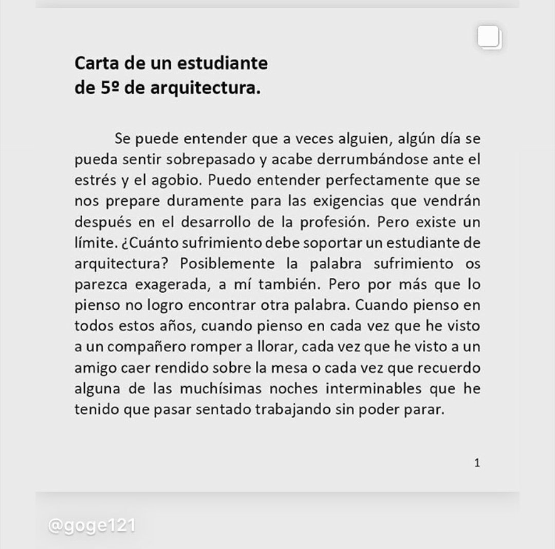 ArqtaEnfurecida's tweet photo. ES DOLOROSO LEERLO PERO CREO QUE TODOS NOS SENTIREMOS IDENTIFICADOS CON ESTO.

Merece la pena leerlo entero. Así son nuestras vidas.
#ArquiEstudiantesUnidos

https://t.co/30O6JcZnkS https://t.co/bLTpRwy7X8