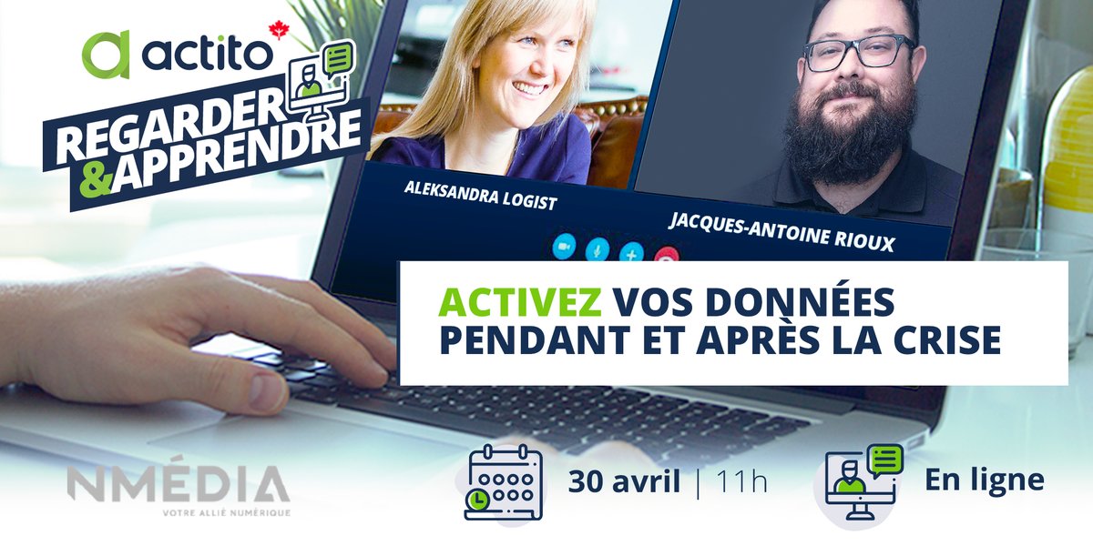 ACTITOC's tweet photo. Jeudi prochain @RiouxJA de chez @Nmediasolutions et @aleksou échangeront au sujet de l'activation des données pendant et après la crise.  📅 Ajoutez-les à votre horaire de la semaine prochaine 😊-  https://t.co/VOIfogaPy2 https://t.co/UIvkix6hmH