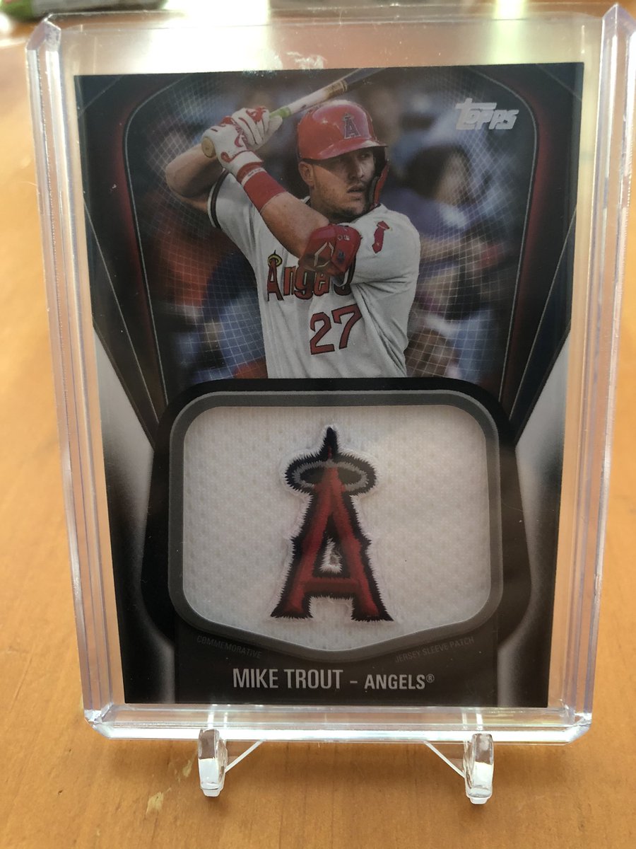 2020 Topps Series 1 Mike Trout Jumbo Jersey Sleeve Patch Black Parallel /149 $40