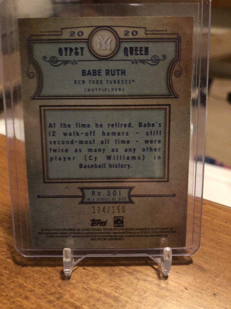 2020 Babe Ruth Gypsy Queen SP Blue /150 $18