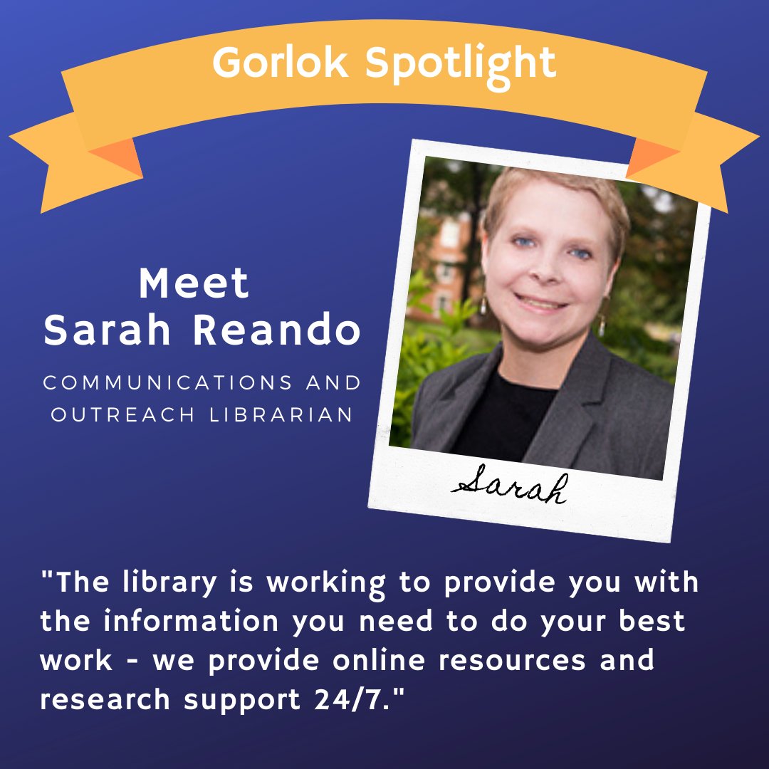 websteru's tweet image. While the @WebsterULib is closed to visitors, the librarians are still working hard to help students and faculty. Today, meet Sarah Reando! #WebsteratHome #WeAreAllWebster