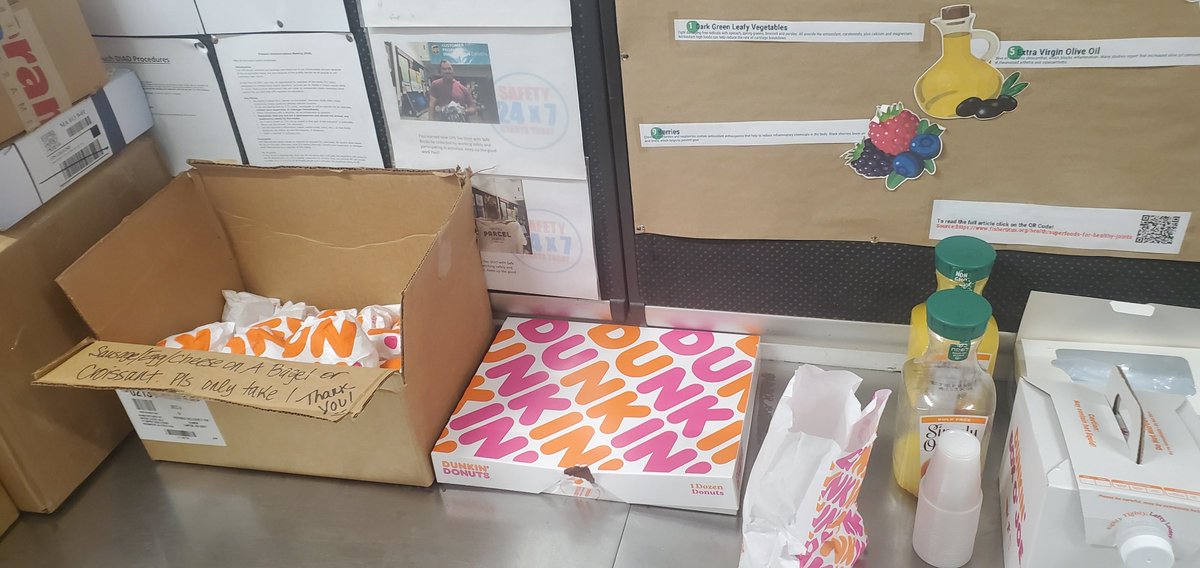 Breakfast sandwiches, Bagels, Donuts and more for our amazing, devoted, Drivers and Insiders for a solid and safe work week! Keep it up Deerfield!!