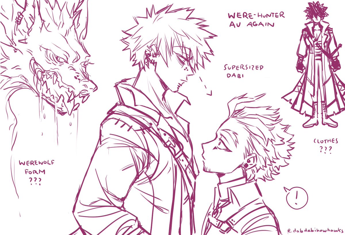 so you know that werewolf hunter AU? yeah, more of that ALSO... HELLO SUPERSIZED DABI ↑↑↑↑ because of lycantrophy gene mutations... mmm height different 