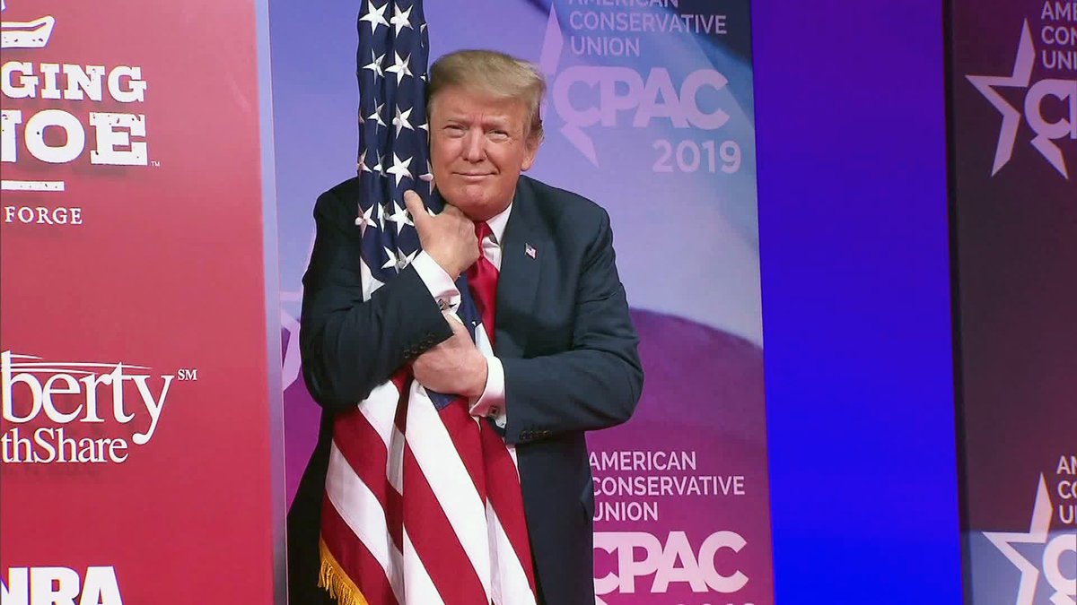 Think of Trump hugging the American flag. A symbol. A piece of cloth. And yet, it& #39;s the American presidency personified. It is largely a ceremonial position synonymous with American greatness and unquestioning love of the country and its supposed ideals.19/