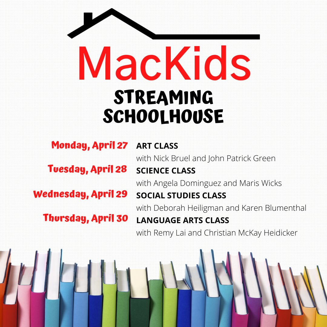 MacKidsSL's tweet photo. TODAY @ 1pm ET: Don't miss Science Class, taught by authors @andominguez + @mariswicks!

Class is in session all week! Check out our full Streaming Schoolhouse schedule + register for free here: https://t.co/TSIJTAr6Px #remotelearning #distancelearning https://t.co/pRAmM42FFI
