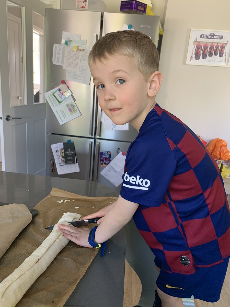 RebeccaLPotter's tweet photo. @TickfordPark Zachary investigated printing, learning about food groups and did some baking this week. https://t.co/LTdCJ0NPTw