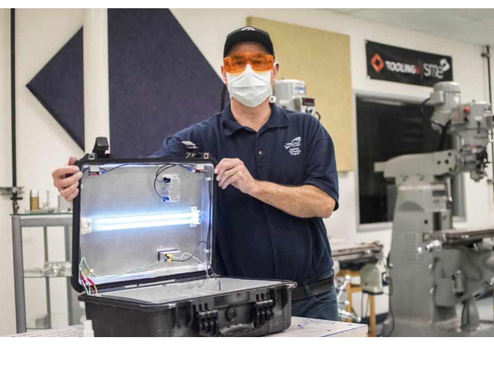 carlsbadcagov's tweet photo. We are so grateful for the students at Mira Costa College Technology Career Institute in #Carlsbad who are creating Personal Protective Equipment for public safety workers. #Care4Carlsbad https://t.co/HG75ydXahS