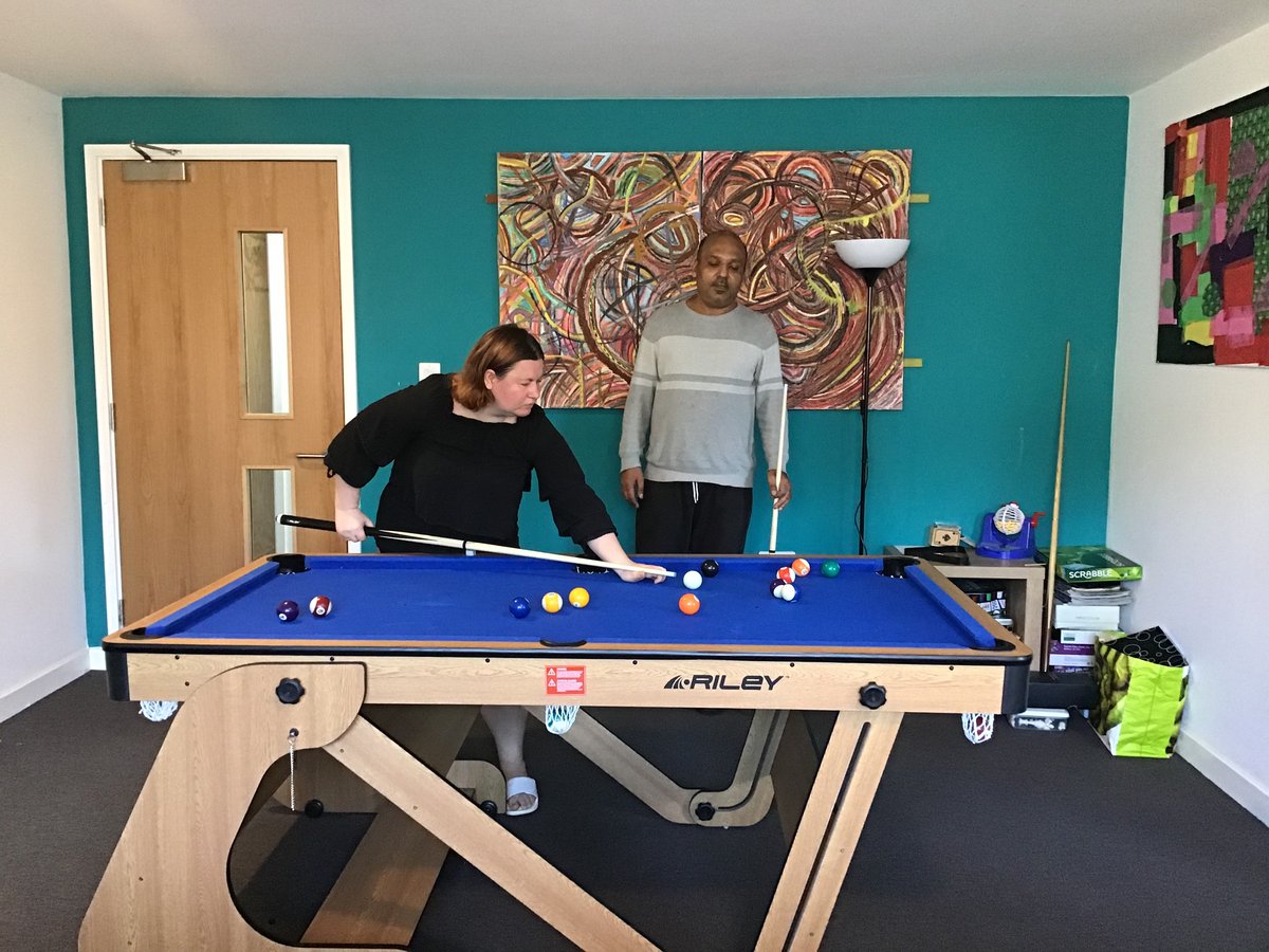NHC_Montgomery's tweet photo. Some action shots from our Pool tournament! Great to see our residents engaging in some competitive fun! 🎱 #wearenhc #montgomeryhouse # https://t.co/aWGBhn9Kiu
