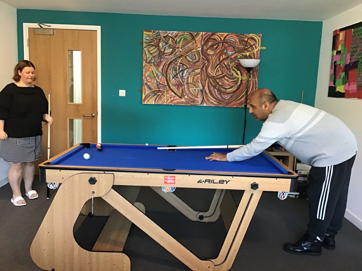 Some action shots from our Pool tournament! Great to see our residents engaging in some competitive fun! 🎱 #wearenhc #montgomeryhouse #