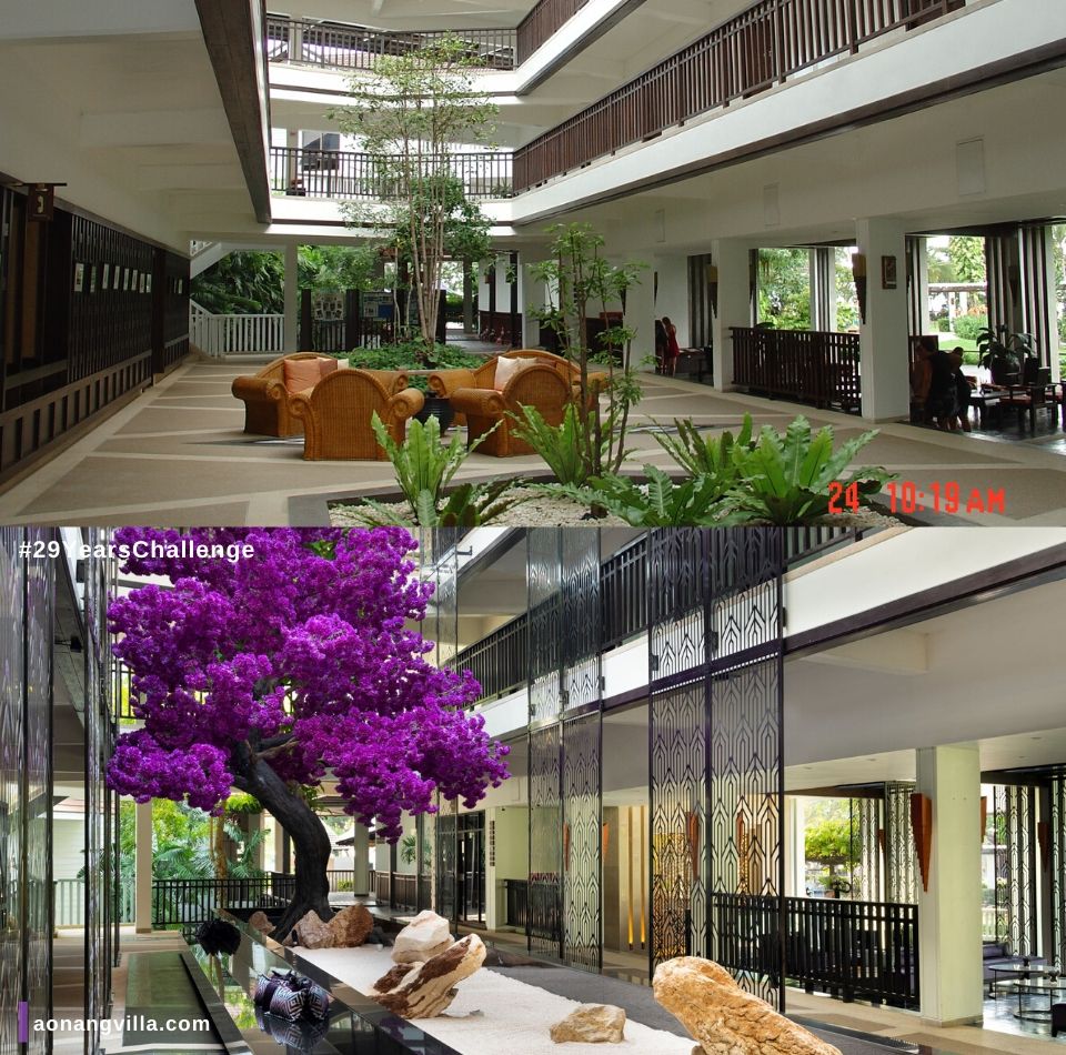 #10Yearschallenge is not enough because the bond between us has been almost 30 years. The above photo taken by Khun Dieter Klaus Becker in 2004 and the below photo is our lobby after the recent renovation, by Khun Gabriel Ulung on Nov 2019. #29YearsChallenge #AonangVillaResort