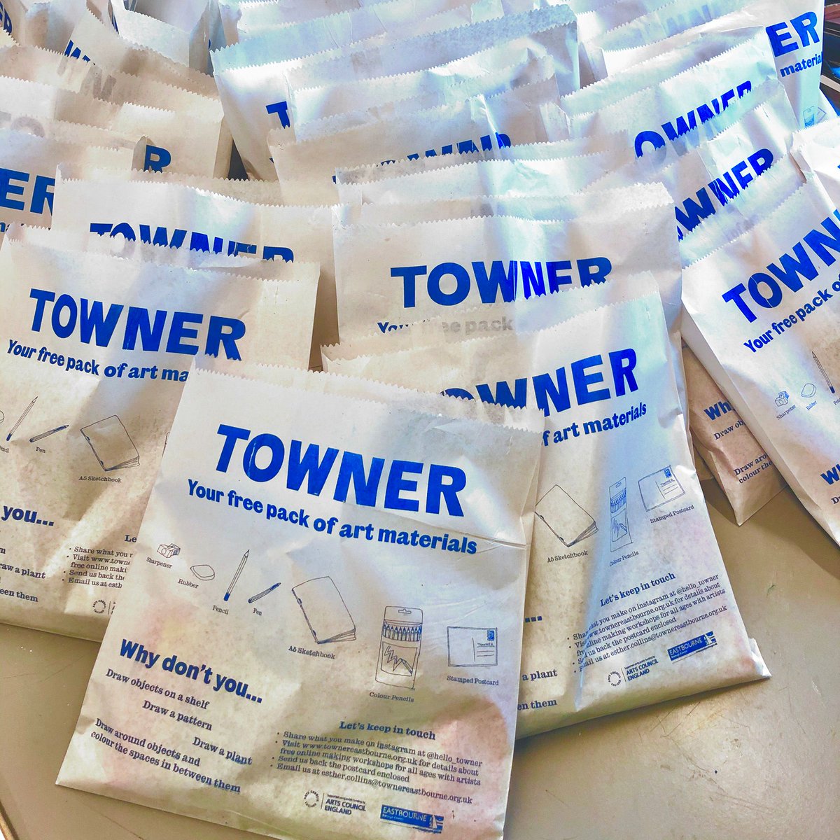 This week our team put together 350 of these packs of art materials to be distributed to isolated households through #EastbourneBoroughCouncil, <a href="/EastbourneFB/">Eastbourne Foodbank</a>, #CommunityStuff, #EastbourneNetworX, <a href="/AssocOfCarers/">Association of Carers</a> and #ArtsInMind. #artathome #artcanhelp #socialdistancing
