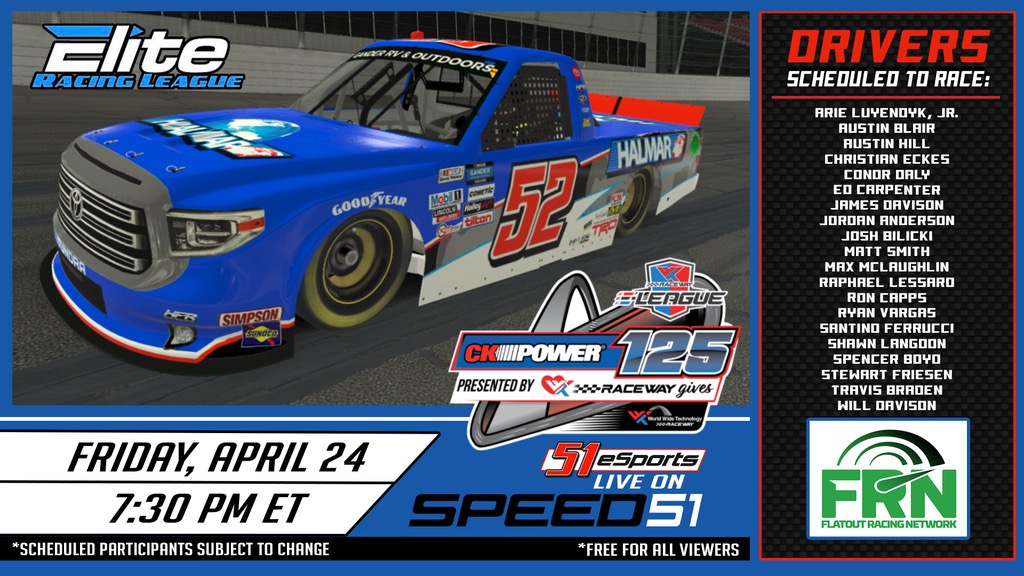 RacingAmerica's tweet photo. You do not want to miss this. 👀

Some big names will be going for the 🏁 tonight at @WWTRaceway on Speed51.

Watch it live at 7:30 p.m. ET:  https://t.co/pFHpgIXngp

@S51eSports https://t.co/LQKILpXQsd