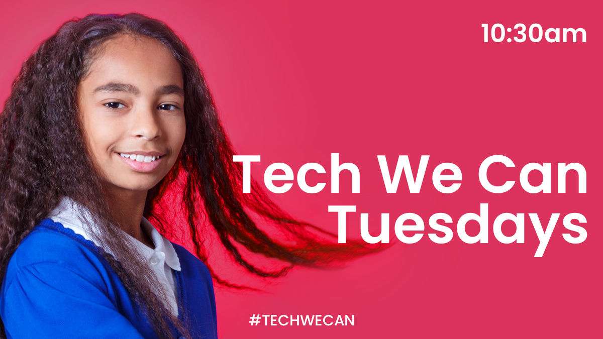 Join us for #TechWeCan Tuesdays - free weekly online lessons aimed at inspiring kids aged 10-13 to consider a career in technology. Brought to you by The #TechSheCan Charter of which <a href="/PwC_UK/">PwC UK</a> is a founding member. Register here bit.ly/3axDF50 #LearningAtHome