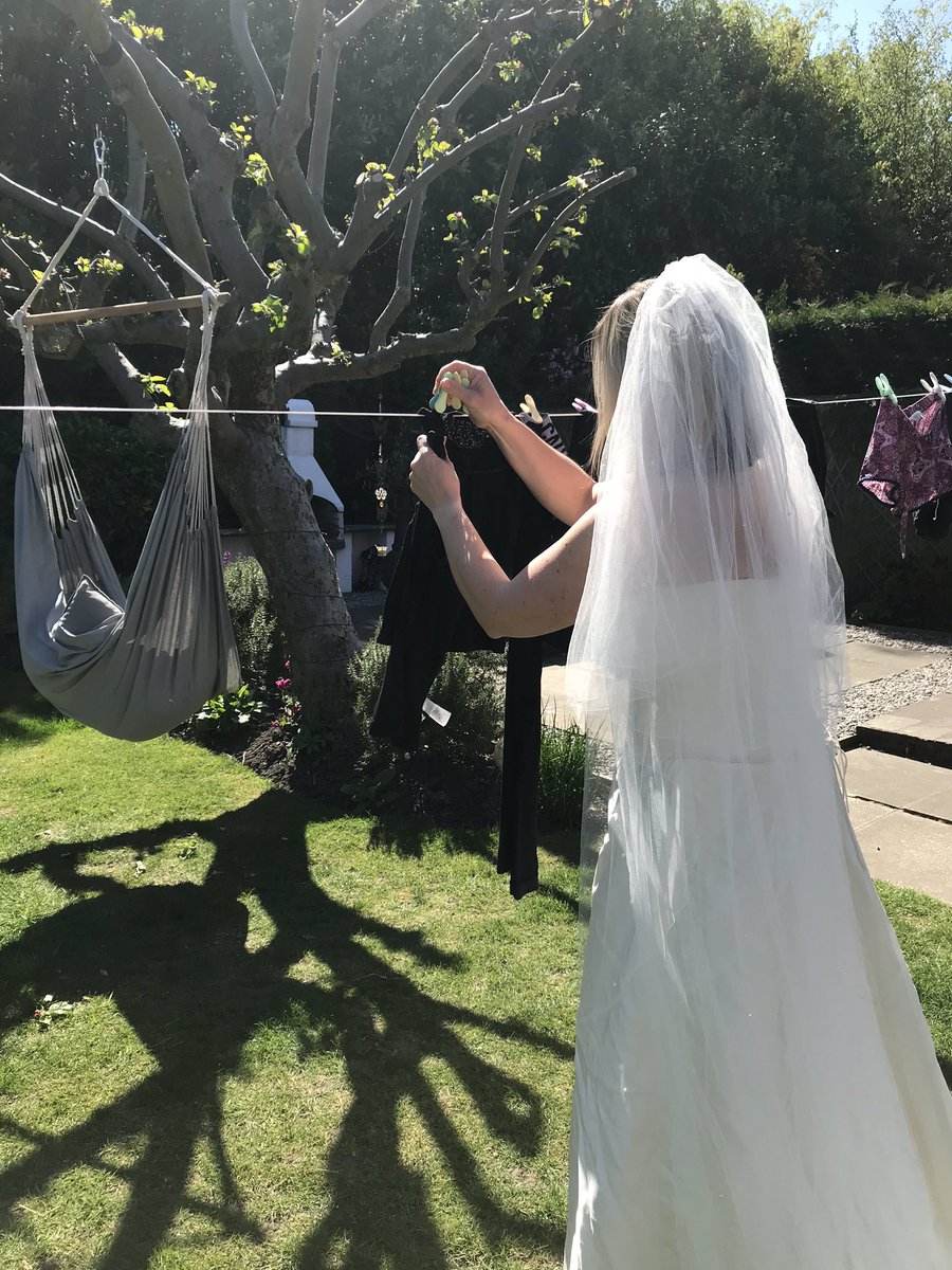 HelenHudson7809's tweet photo. Dress up Friday! #putyourweddingdressonandmakepeoplesmile @AmandaHolden  you inspired me to do jobs dressed up on Friday #beautifulweddingdress @suzanneneville 😊 ❤️❤️❤️ https://t.co/YB8dSQT5ZB