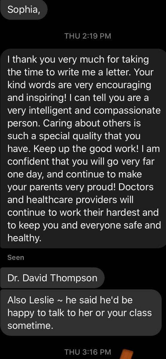 MagnetClass's tweet image. Last week our Ss wrote letters of appreciation to a variety of frontline heroes. Thank you Dr. David Thompson @OSFHealthCare for your reply. We are grateful for you and the work you do! #InThisTogether #ProudToBeD93 @CCSD93 @RDPrincipalD93