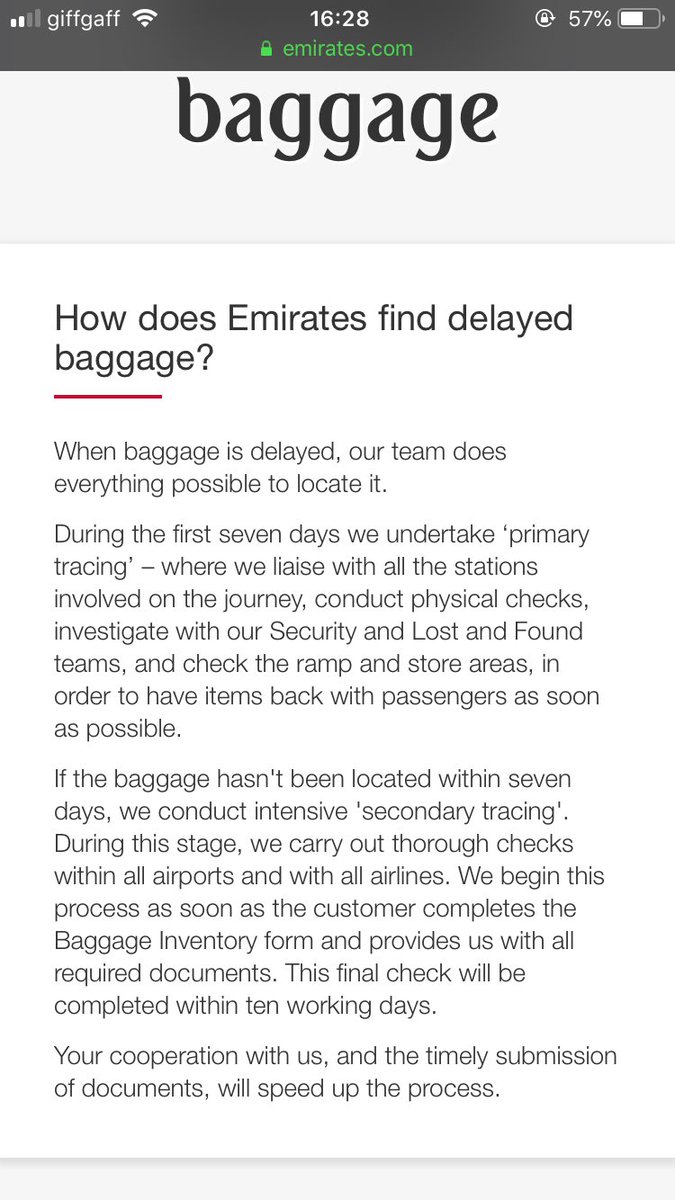emirates baggage lost compensation