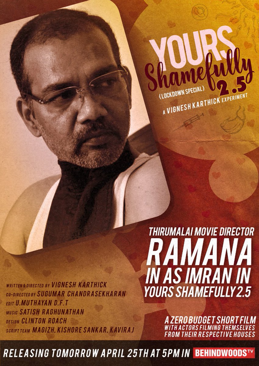 behindwoods's tweet photo. Thirumalai Movie Director #Ramana in as IMRAN in #YoursShamefully 2.5

Releasing Tomorrow at 5pm in BehindwoodsTv 

@vikikarthick88 @Itsmesoundarya https://t.co/oUOHhLWR6f