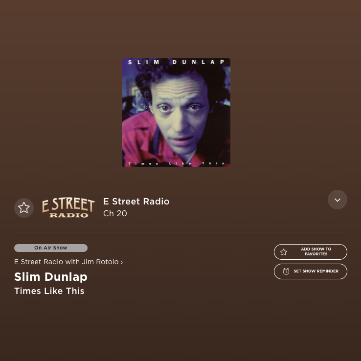 Whoa, even just hearing <a href="/Springsteen/">Bruce Springsteen</a> mention <a href="/TheReplacements/">The Replacements</a> makes my day. “Slim Dunlap, in my opinion, is simply one of the best songwriters we have.”