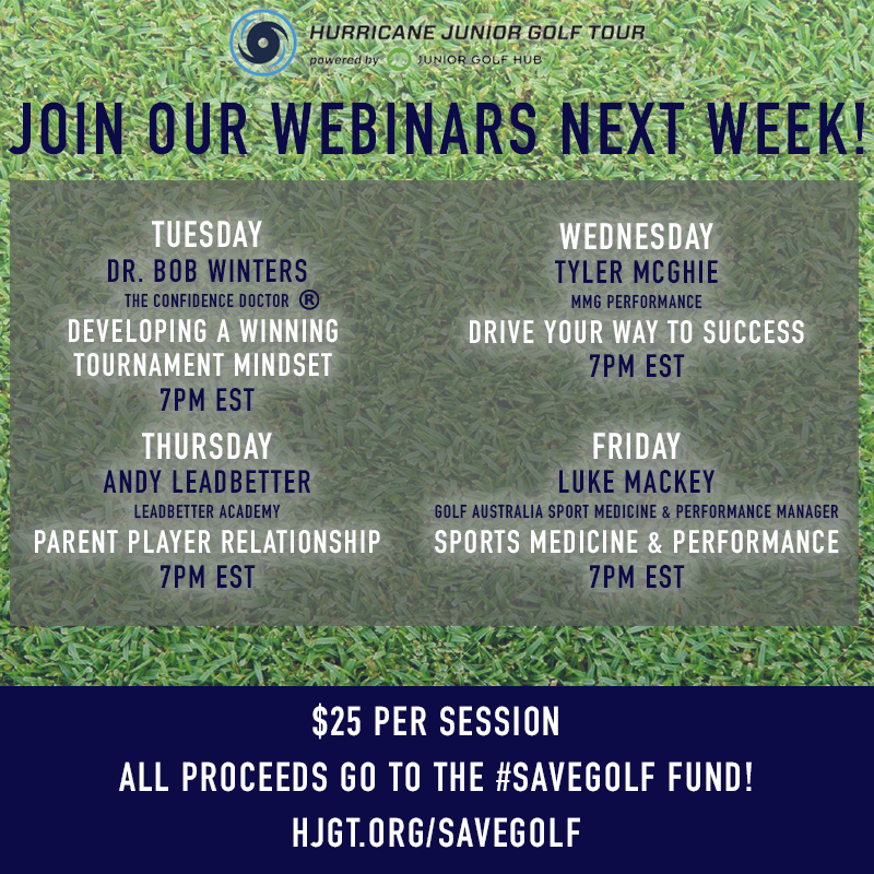 HJGT's tweet photo. New and exciting webinars just released! Join us for our webinars next week. 🔗 in bio for more information. Help us #SaveGolf one webinar at a time! 💪
#HJGT #SaveGolf #golf #golfing #lovegolf #webinars #zoom https://t.co/wcuUsIhqco