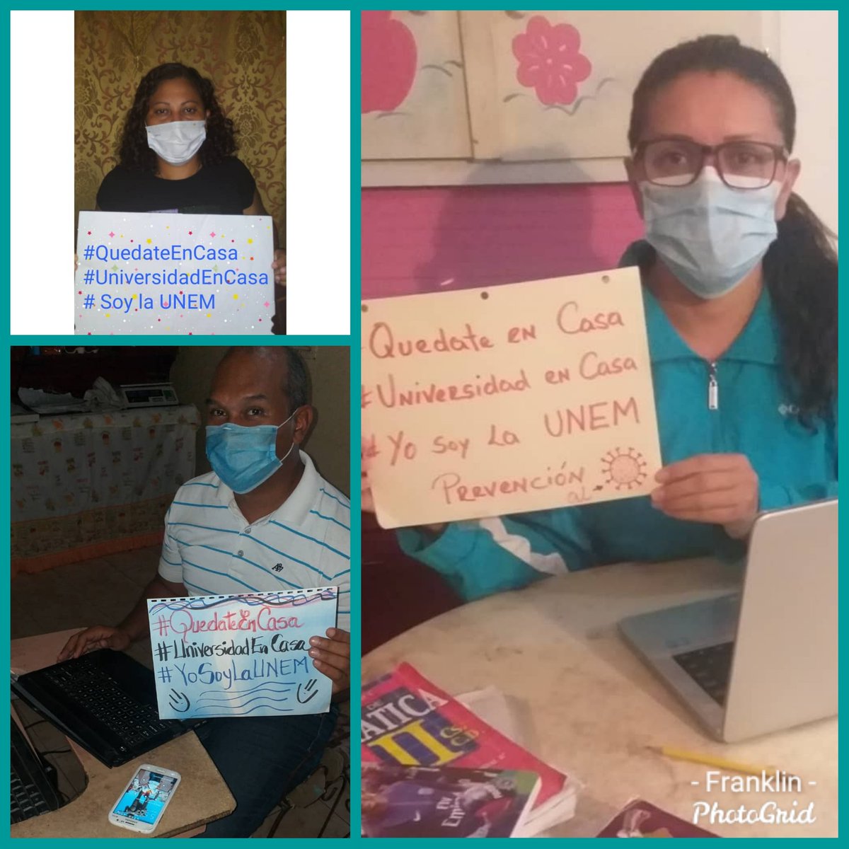 unemmatefalcon's tweet photo. Estudiantes de nuestra UNEM también recomendando #QuedateEnCasa
Ellos también #yosoyUNEM
Por supuesto con el plan #Univerdadencasa @SomosUnem @CesarTrompizVEN @MPPEUVEN @MPPEDUCACION https://t.co/01ZoaFyH8Q