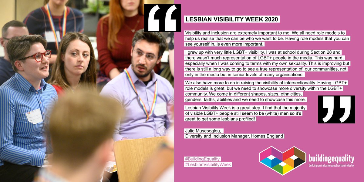 We asked <a href="/JulieMusesoglu/">Julie Musesoglu</a> why #LesbianVisibilityWeek was important to her and why it is so important to have real-life, visible role models that LGBT+ individuals can relate to #BuildingEquality