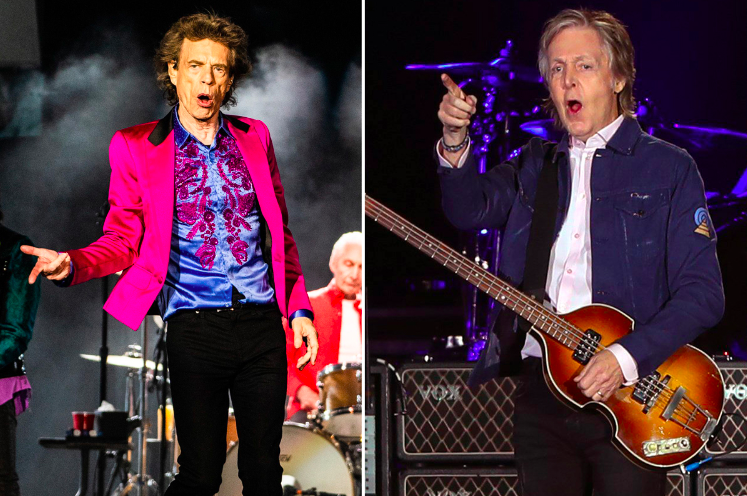 RollingStone's tweet photo. Mick Jagger responded to Paul McCartney's recent claims that "the Beatles were better" than the Stones in a new interview with Zane Lowe https://t.co/FW9BzYS48n https://t.co/fVK9ObhDJb
