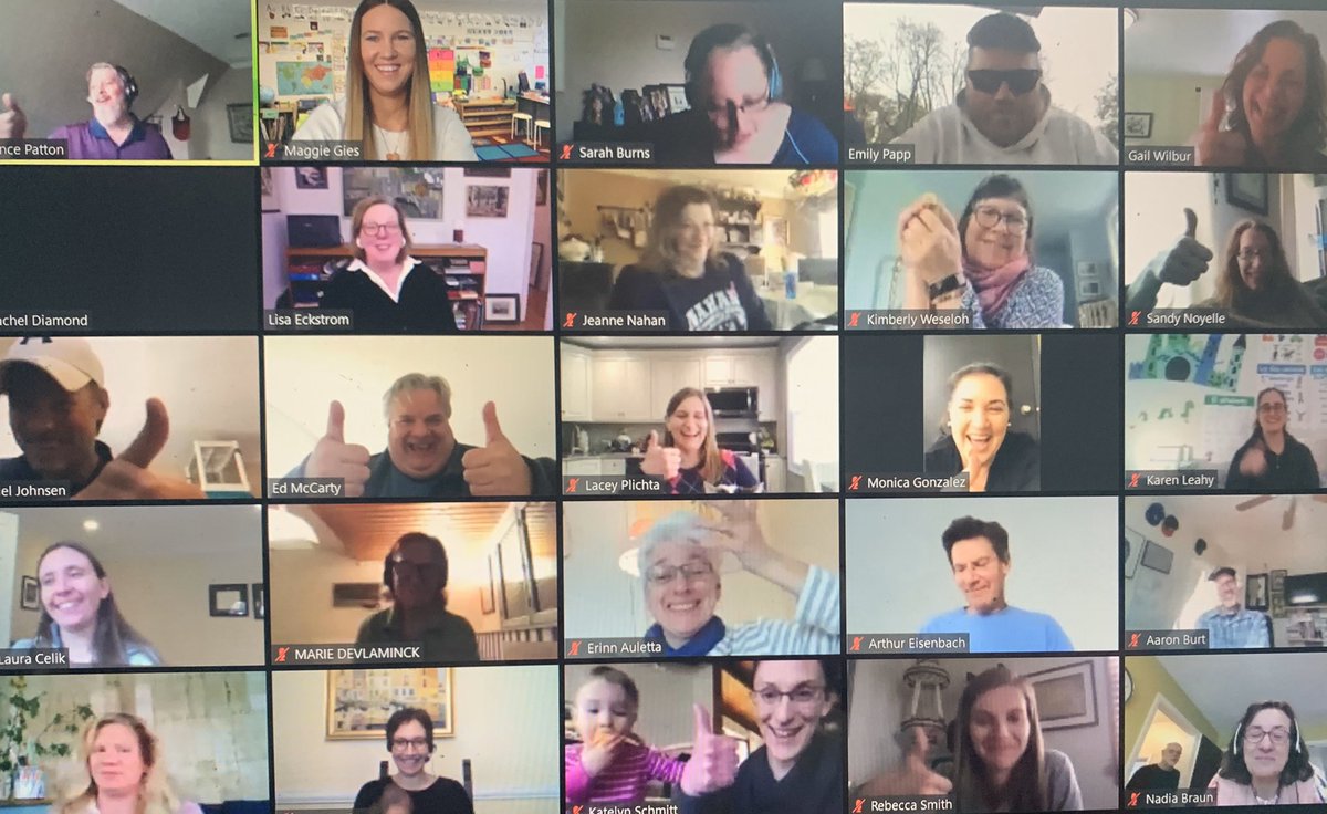 PtonCharter's tweet photo. We ❤️ virtual staff meetings! #wearePCSstrong https://t.co/WEtLmoMzFU