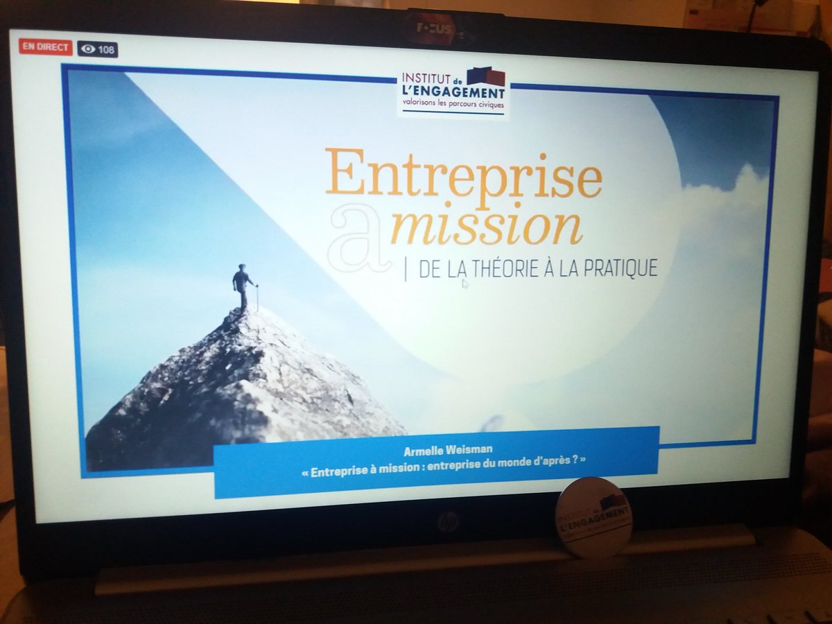 SimonBuoro's tweet photo. En direct de la conférence "Entreprise à mission : entreprise du monde d'après ?" animée par Armelle Weisman. @i_engagement #LiveIDE2020 #PromoIDE2019 #PromoEverest #Engagement https://t.co/So3jgaibOX