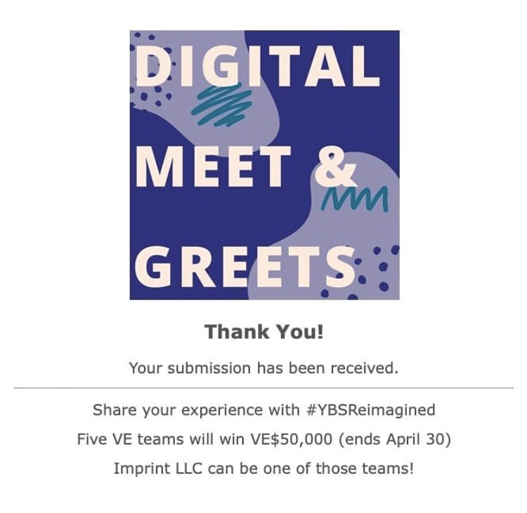 LlcImprint's tweet photo. Come meet and connect with us!!!! Every Wednesday up until May 15th, from 11am to 1pm! See you soon!! #veinternational @VEInternational #ybsreimagined https://t.co/bNkOhaOGDH