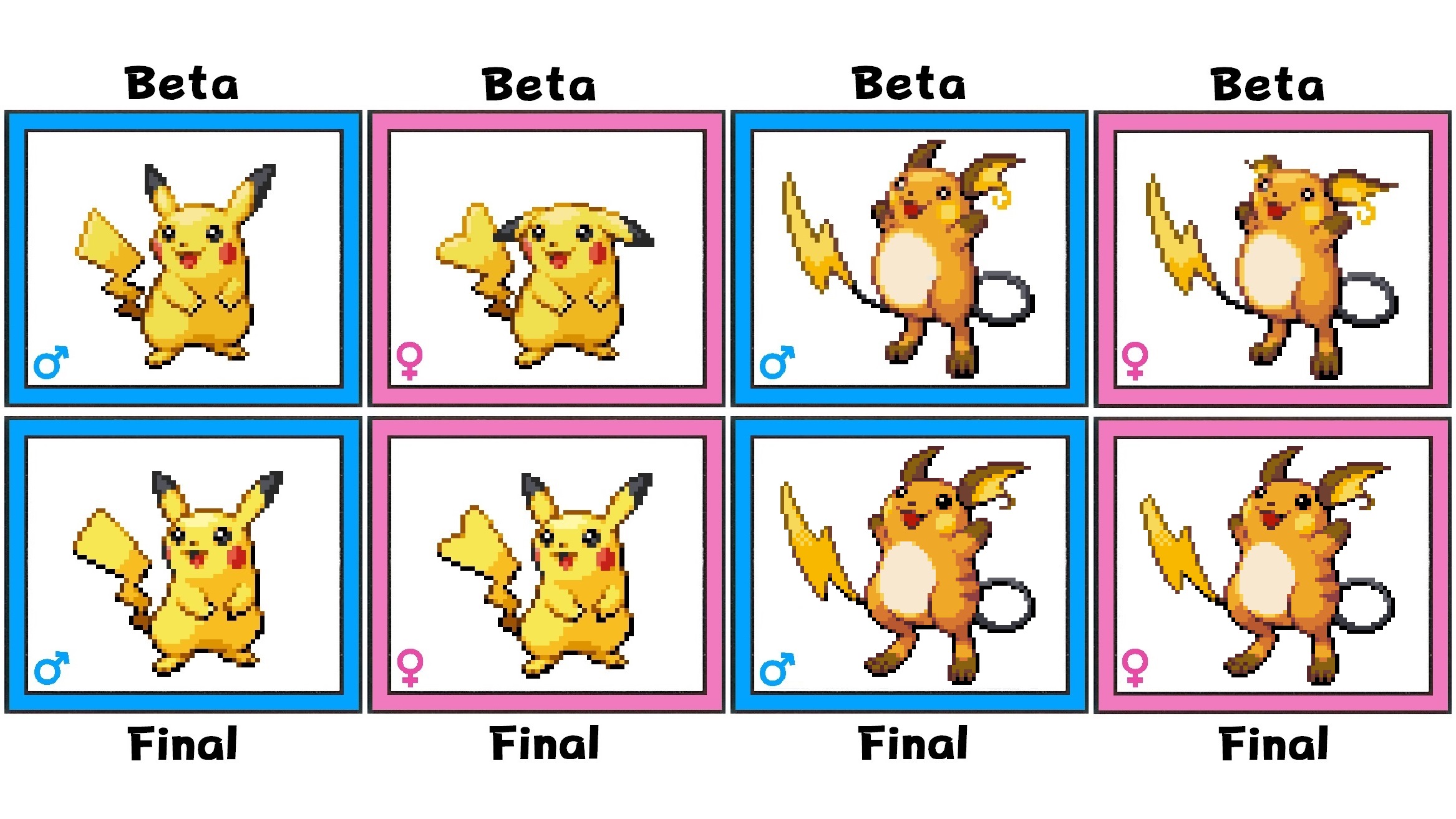 Dr. Lava on X: "Gen 4 beta sprites: In December 2019, Diamond & Pearl beta  sprites got leaked, revealing hundreds of gender differences cut from Gen 4  -- like the unique ear