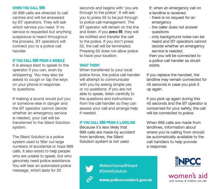 📌Even in lockdown, home is not a safe place for some people. If you are in danger, this is how you can call the police without your abuser hearing. 

For additional anonymous support: women’s aid have a survivors forum online- survivorsforum.womensaid.org.uk