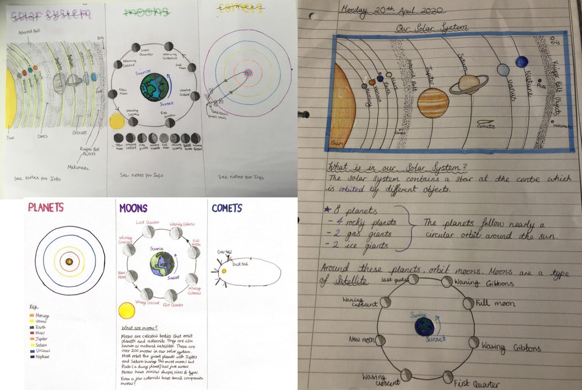 LboroHSPhysics's tweet photo. Now that week 1 has come to a close here are some images of the fantastic #astro work our Year 9 students have been producing! A very successful week in #remotelearning https://t.co/fkdbi3WuI7
