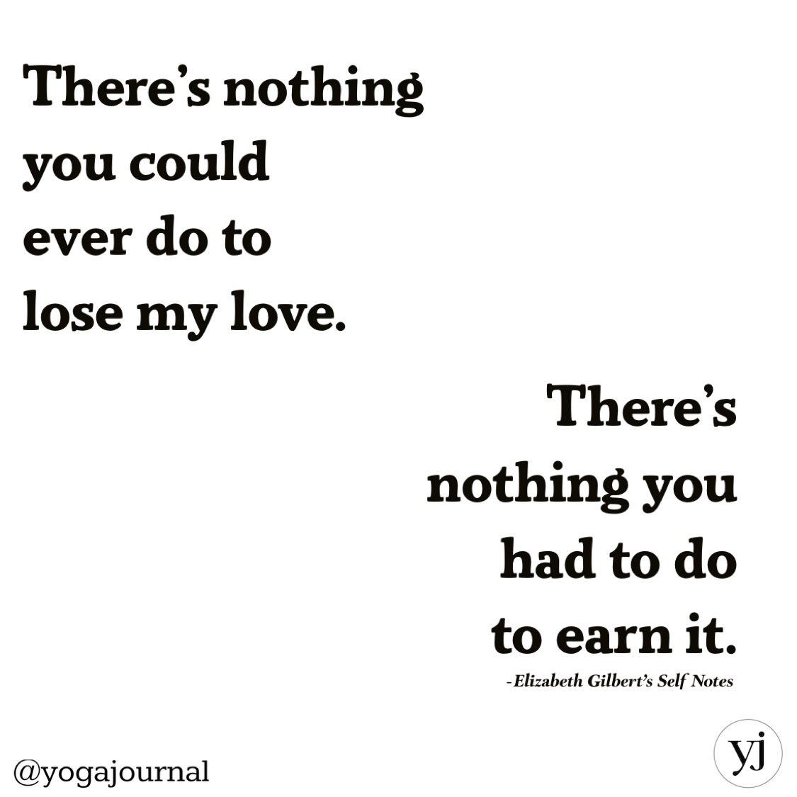 “Every single day, I write a letter—a dialogue between myself and Love. It’s shockingly simple and radically life changing.” - @GilbertLiz 

yogajournal.com/lifestyle/eliz…
