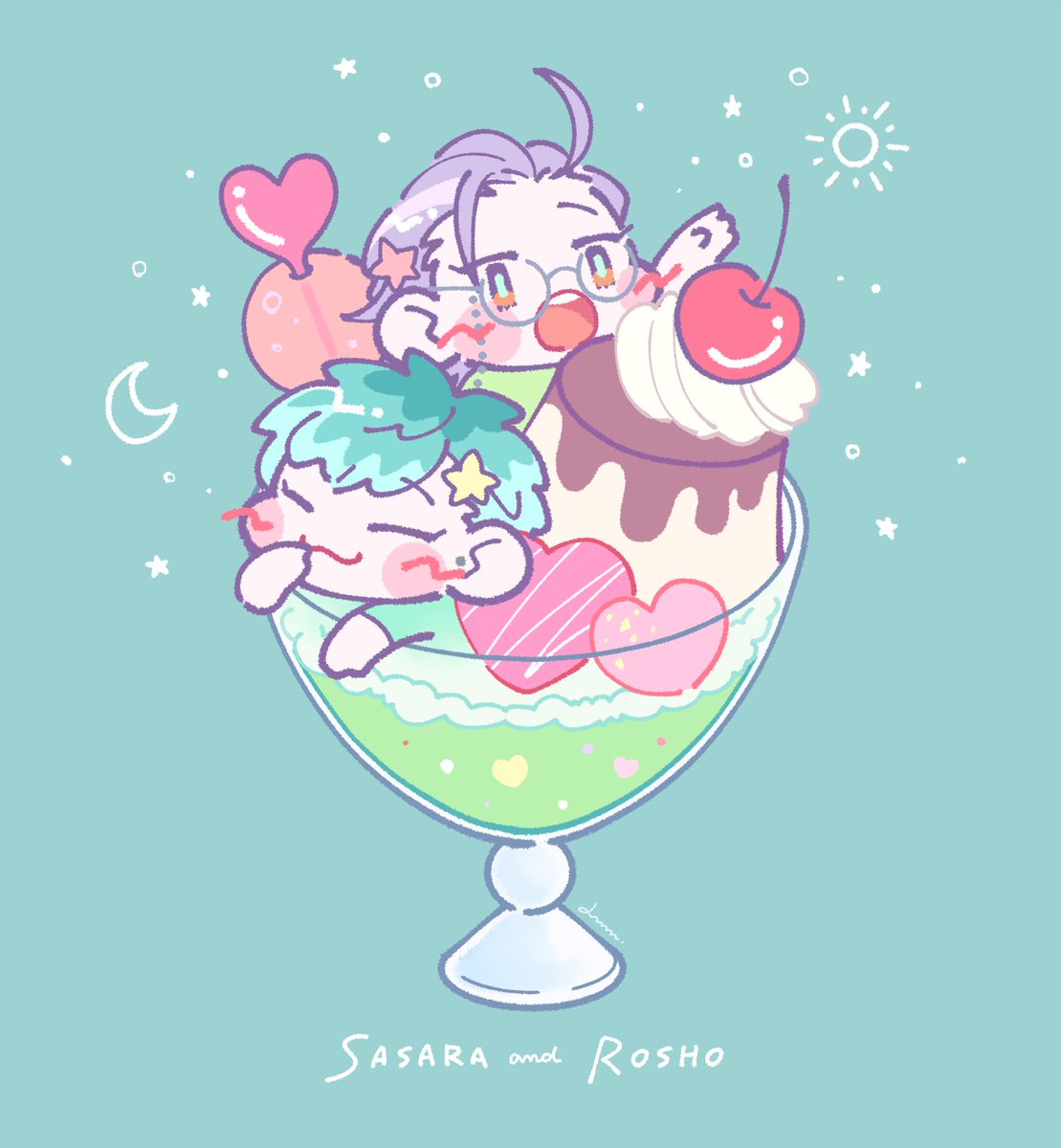 「SUN and MOON 」|れもん🍋のイラスト