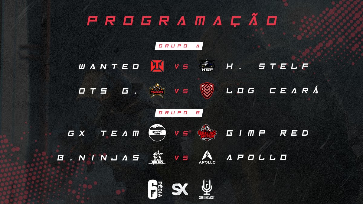 straxelgg's tweet photo. Esses são jogos que ocorrerão a partir de 19h, teremos um jogo do Grupo E também:
Grupo A
@wtdoficial 🆚 @teamhsfgaming
#TeamOTs 🆚 @logceclub
Grupo B
#gXTeam 🆚 @GimpeSports Red
@BNinjaseSports 🆚 @GGApolloTeam - 🎙️@nishwegger
Grupo E
@GimpeSports Black 🆚 @RaiNEsports_ https://t.co/1XwajutMEk