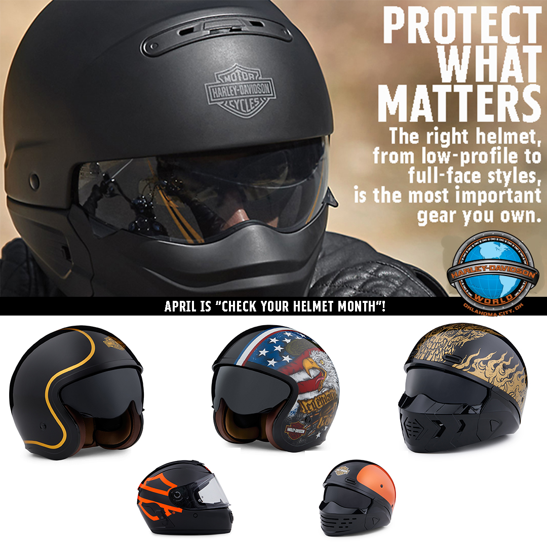 HDWorldOKC's tweet image. April is Check You Helmet Month!