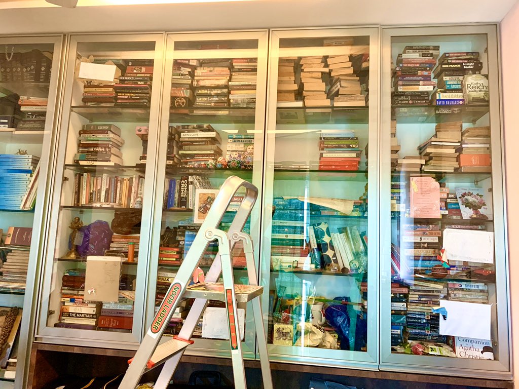 M_Jeeta's tweet photo. Glimpse of a part of my home library. It is always messy and untidy. I will try to take a video of the whole library and share soon.
#surat #homelibrary #books #reading #bookblogger #indianbookblogger #suratbookblogger #library #ladder https://t.co/DhNZ06cILM