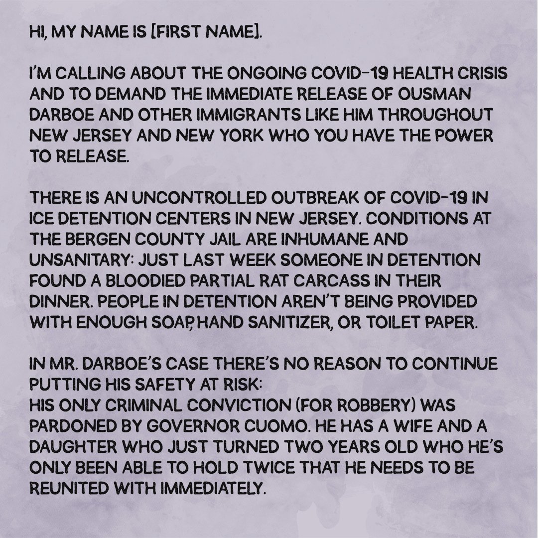 MPower_Change's tweet photo. ☎️ ACTION ALERT ☎️

Ousman Darboe has begun his THIRD Ramadan in ICE detention this week. Despite a gubernatorial pardon, letters from Congress &amp; #COVID19 pandemic, ICE refuses to free Ousman

Give them a call—demand ICE #FreeOusman NOW ⬇️

#FreeThemAll4PublicHealth #FreeThemAll https://t.co/GCdGQRgvaY