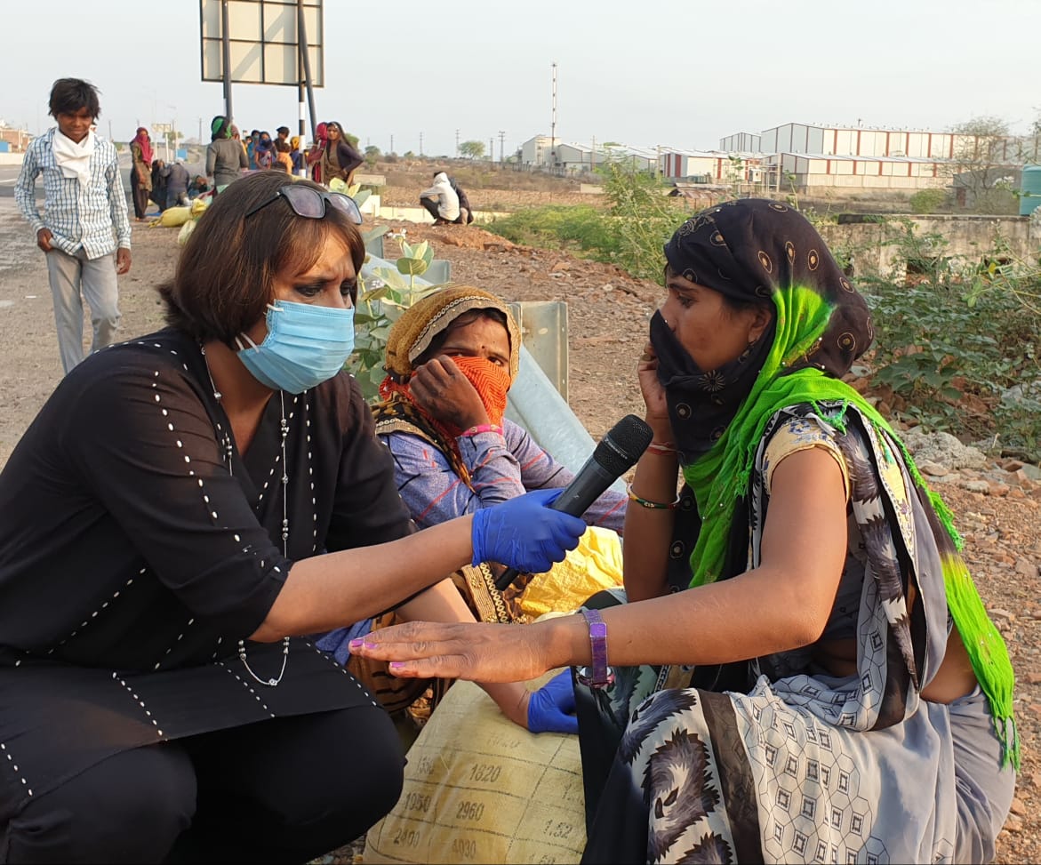 BDUTT's tweet photo. On 31st of March the govt told the Supreme Court there are no Migrants on the Road. This week alone, first on Agra Expressway &amp; today on Kota-Indore National Highway 52, I meet Children, Women, Men walking. India's Invisible. We want to pretend they aren't there. They are. https://t.co/FsEu70GdWK