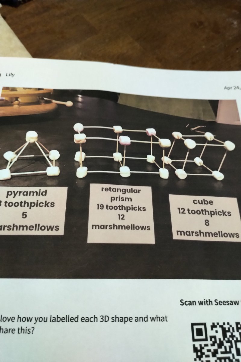 PrinceArthurMJ's tweet photo. Learning about and creating 3d shapes at home with seesaw.#hellings https://t.co/u0XPZur86U